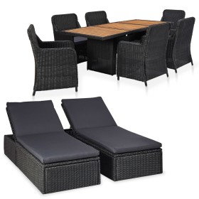 Garden dining set 9 pieces black synthetic rattan by vidaXL, Garden sets - Ref: Foro24-3057806, Price: 1,00 €, Discount: %