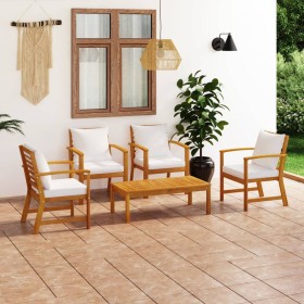 5-piece garden furniture set with solid acacia wood cushions by vidaXL, Garden sets - Ref: Foro24-3057790, Price: 515,86 €, D...