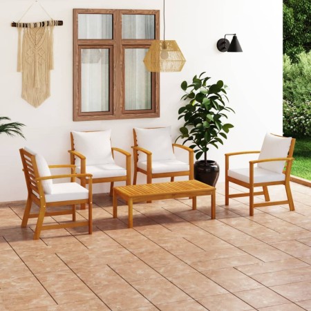 5-piece garden furniture set with solid acacia wood cushions by vidaXL, Garden sets - Ref: Foro24-3057790, Price: 464,06 €, D...