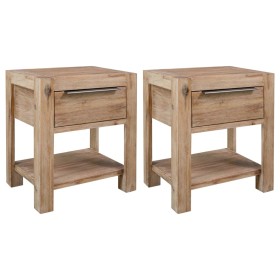 Bedside tables with drawers solid acacia wood 40x30x48 cm by vidaXL, Nightstands - Ref: Foro24-3057529, Price: 149,87 €, Disc...