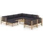 10-piece bamboo garden furniture set with dark gray cushions by vidaXL, Garden sets - Ref: Foro24-3058222, Price: 1,00 €, Dis...