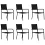 7-Piece Black Synthetic Rattan Garden Dining Set by vidaXL, Garden sets - Ref: Foro24-3059448, Price: 340,69 €, Discount: %