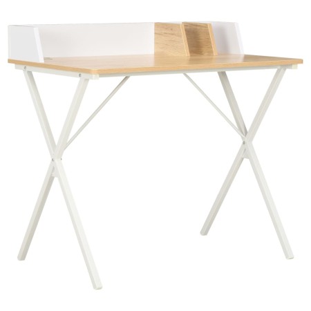 Weißer und natürlicher Schreibtisch 80x50x84 cm von vidaXL, Schreibtische - Ref: Foro24-20273, Preis: 84,39 €, Rabatt: %