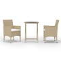 Garten-Bistro-Set 3-teilig PE-Rattan beige gehärtetes Glas von vidaXL, Gartensets - Ref: Foro24-3058380, Preis: 189,41 €, Rab...