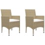 Garten-Bistro-Set 3-teilig PE-Rattan beige gehärtetes Glas von vidaXL, Gartensets - Ref: Foro24-3058380, Preis: 189,41 €, Rab...