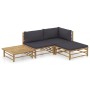 4-piece bamboo garden furniture set with dark gray cushions by vidaXL, Garden sets - Ref: Foro24-3058190, Price: 281,34 €, Di...