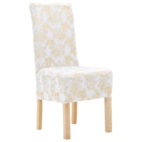 Stretch chair covers 6 units straight white and gold by vidaXL, Covers - Ref: Foro24-133574, Price: 41,58 €, Discount: %