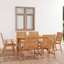 Garden dining set 7 pieces solid acacia wood by vidaXL, Garden sets - Ref: Foro24-3057845, Price: 520,35 €, Discount: %