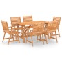 Garden dining set 7 pieces solid acacia wood by vidaXL, Garden sets - Ref: Foro24-3057845, Price: 520,35 €, Discount: %