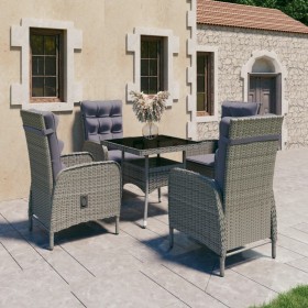 Garden furniture 5 pieces synthetic rattan and gray glass by vidaXL, Garden sets - Ref: Foro24-3058524, Price: 961,51 €, Disc...