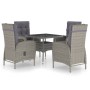 Muebles de jardín 5 piezas ratán sintético y vidrio gris de vidaXL, Conjuntos de jardín - Ref: Foro24-3058524, Precio: 961,51...