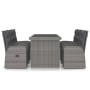 Set de comedor de jardín 7 pzas y cojines ratán sintético gris de vidaXL, Conjuntos de jardín - Ref: Foro24-3059344, Precio: ...