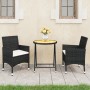 Gartentisch und Stühle, 3 Stück, synthetisches Rattan, schwarzes Akazienholz von vidaXL, Gartensets - Ref: Foro24-3058382, Pr...