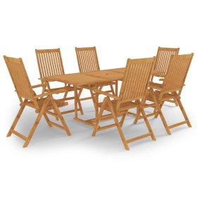 Garten-Essgruppe 7-teilig aus massivem Teakholz von vidaXL, Gartensets - Ref: Foro24-3059565, Preis: 942,99 €, Rabatt: %