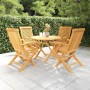 5-piece solid teak wood garden dining set by vidaXL, Garden sets - Ref: Foro24-3059582, Price: 403,89 €, Discount: %