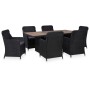 idaXL Garden Dining Set 7 Pieces Black Synthetic Rattan by vidaXL, Garden sets - Ref: Foro24-3057804, Price: 1,00 €, Discount: %