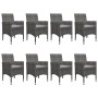 Garden dining set 9 pieces PE rattan and gray glass by vidaXL, Garden sets - Ref: Foro24-3058339, Price: 679,48 €, Discount: %