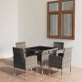 Juego de comedor jardín 5 piezas ratán sintético gris antracita de vidaXL, Conjuntos de jardín - Ref: Foro24-3059415, Precio:...