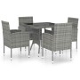 Juego de comedor jardín 5 piezas ratán sintético gris antracita de vidaXL, Conjuntos de jardín - Ref: Foro24-3059415, Precio:...