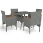 Garden furniture 5 pieces gray synthetic rattan and acacia by vidaXL, Garden sets - Ref: Foro24-3058325, Price: 375,12 €, Dis...