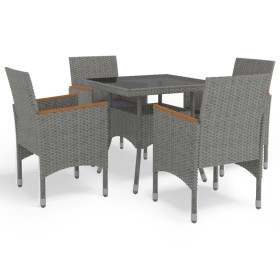 Garden furniture 5 pieces gray synthetic rattan and acacia by vidaXL, Garden sets - Ref: Foro24-3058325, Price: 394,99 €, Dis...