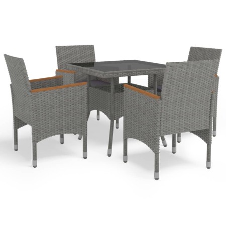 Garden furniture 5 pieces gray synthetic rattan and acacia by vidaXL, Garden sets - Ref: Foro24-3058325, Price: 375,12 €, Dis...