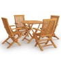 5-piece solid teak wood garden dining set by vidaXL, Garden sets - Ref: Foro24-3059580, Price: 436,25 €, Discount: %