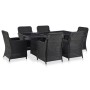 Set de comedor de jardín 7 piezas ratán sintético negro de vidaXL, Conjuntos de jardín - Ref: Foro24-3057808, Precio: 1,00 €,...