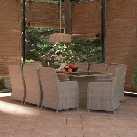 9-piece synthetic rattan brown garden dining set by vidaXL, Garden sets - Ref: Foro24-3059466, Price: 1,00 €, Discount: %