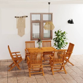 7-piece solid teak wood garden dining set by vidaXL, Garden sets - Ref: Foro24-3059604, Price: 511,99 €, Discount: %