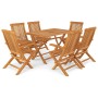 7-piece solid teak wood garden dining set by vidaXL, Garden sets - Ref: Foro24-3059604, Price: 566,57 €, Discount: %