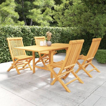 Garten-Essgruppe 5-teilig aus massivem Teakholz von vidaXL, Gartensets - Ref: Foro24-3059593, Preis: 416,22 €, Rabatt: %