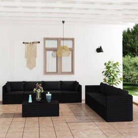 9-piece garden furniture set and black synthetic rattan cushions by vidaXL, Garden sets - Ref: Foro24-3059503, Price: 892,99 ...