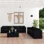 9-teiliges Gartenmöbel-Set und schwarze synthetische Rattankissen von vidaXL, Gartensets - Ref: Foro24-3059503, Preis: 953,65...