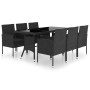 7-Piece Black Synthetic Rattan Garden Dining Set by vidaXL, Garden sets - Ref: Foro24-3059423, Price: 491,99 €, Discount: %