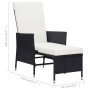 Set de muebles de jardín y cojines 3 pzas ratán sintético negro de vidaXL, Conjuntos de jardín - Ref: Foro24-3059371, Precio:...