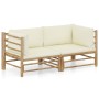 Garden furniture set 2 pieces bamboo and cream white cushions by vidaXL, Garden sets - Ref: Foro24-3058201, Price: 250,99 €, ...