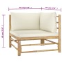 Garden furniture set 2 pieces bamboo and cream white cushions by vidaXL, Garden sets - Ref: Foro24-3058201, Price: 250,99 €, ...