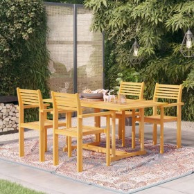 Garden dining set 5 pieces solid teak wood by vidaXL, Garden sets - Ref: Foro24-3059547, Price: 482,43 €, Discount: %