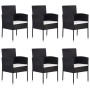 7-Piece Black Synthetic Rattan Garden Dining Set by vidaXL, Garden sets - Ref: Foro24-3059419, Price: 509,40 €, Discount: %