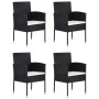 5-Piece Black Synthetic Rattan Garden Dining Set by vidaXL, Garden sets - Ref: Foro24-3059416, Price: 388,29 €, Discount: %