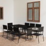 Juego de comedor para jardín 9 piezas ratán sintético negro de vidaXL, Conjuntos de jardín - Ref: Foro24-3059450, Precio: 477...