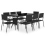 Juego de comedor para jardín 9 piezas ratán sintético negro de vidaXL, Conjuntos de jardín - Ref: Foro24-3059450, Precio: 477...