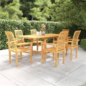 Garden dining set 7 pieces solid teak wood by vidaXL, Garden sets - Ref: Foro24-3059598, Price: 689,99 €, Discount: %