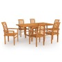 Conjunto de comedor de jardín 7 piezas madera maciza de teca de vidaXL, Conjuntos de jardín - Ref: Foro24-3059598, Precio: 71...