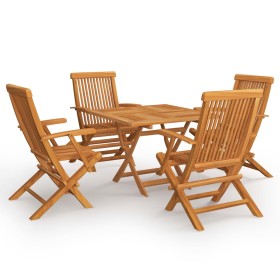 5-piece garden dining set solid teak wood by vidaXL, Garden sets - Ref: Foro24-3059584, Price: 379,02 €, Discount: %