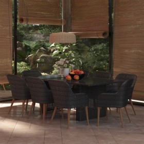 9-Piece Black Synthetic Rattan Garden Dining Set by vidaXL, Garden sets - Ref: Foro24-3059485, Price: 977,99 €, Discount: %