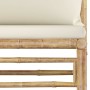 Garden furniture set 7 pieces bamboo and cream white cushions by vidaXL, Garden sets - Ref: Foro24-3058247, Price: 745,67 €, ...