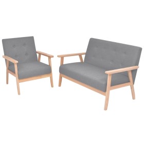 2-teilige Sofagarnitur aus hellgrauem Stoff von vidaXL, Sofas - Ref: Foro24-275176, Preis: 337,37 €, Rabatt: %