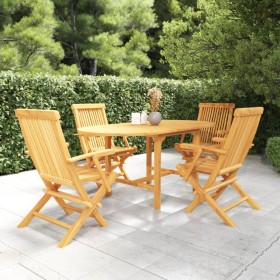 5-teiliges Garten-Essset aus massivem Teakholz von vidaXL, Gartensets - Ref: Foro24-3059587, Preis: 617,99 €, Rabatt: %